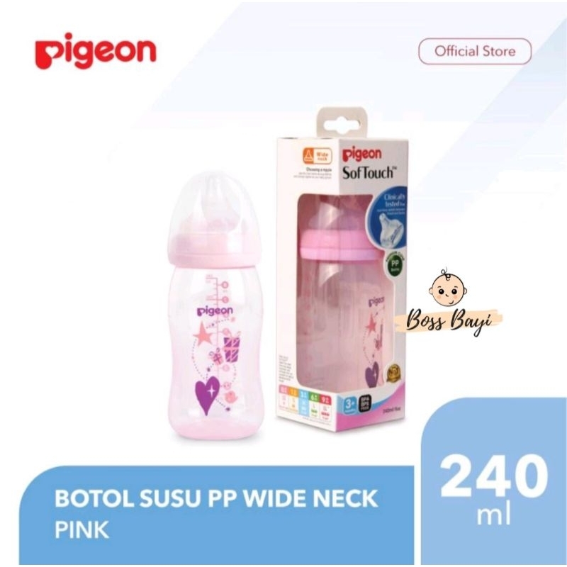 PIGEON Botol SoftTouch PP CLEAR WIDE Neck 160ml / 240ml