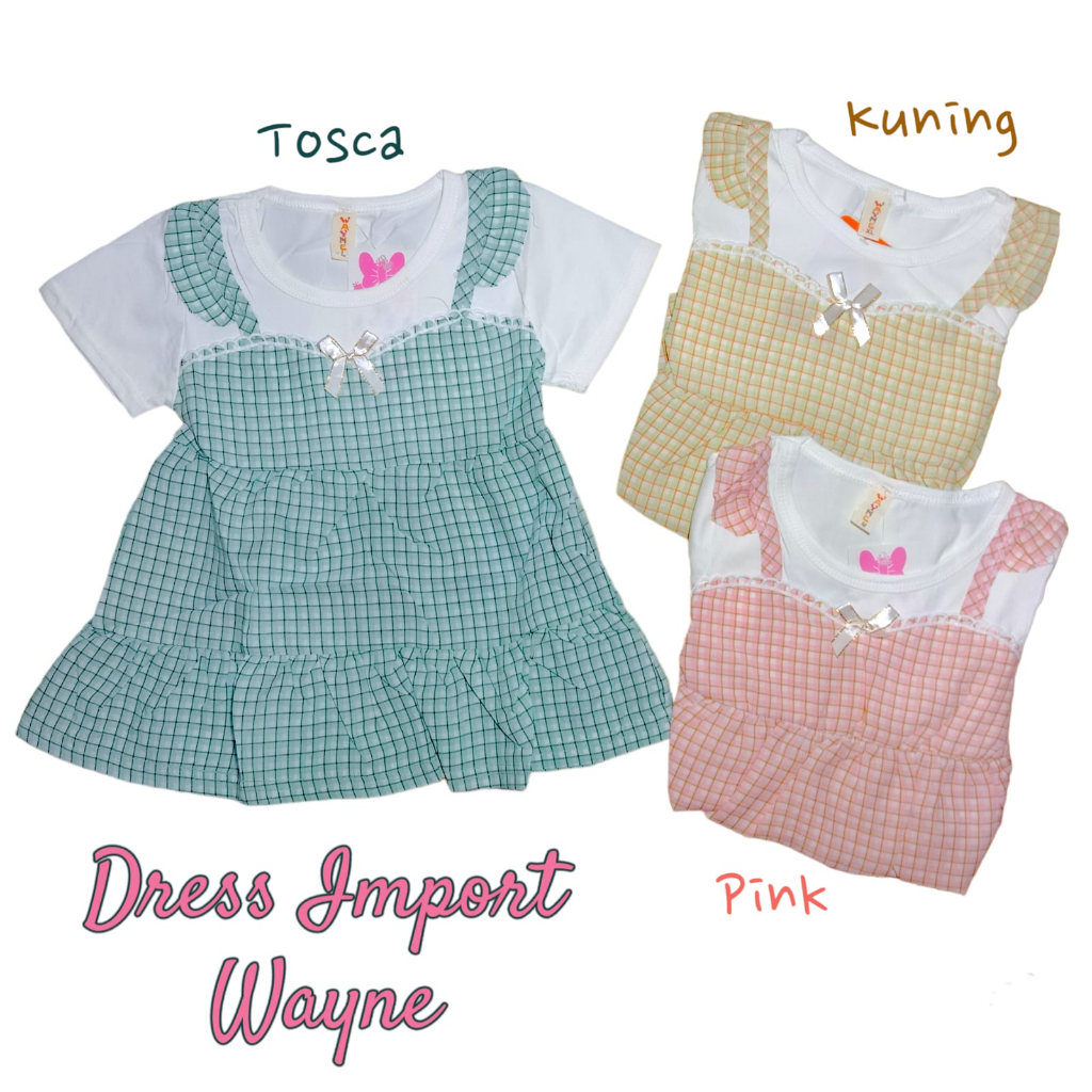 Rok Anak Perempuan / Dress anak import Wayne / Dress korea cotton premium