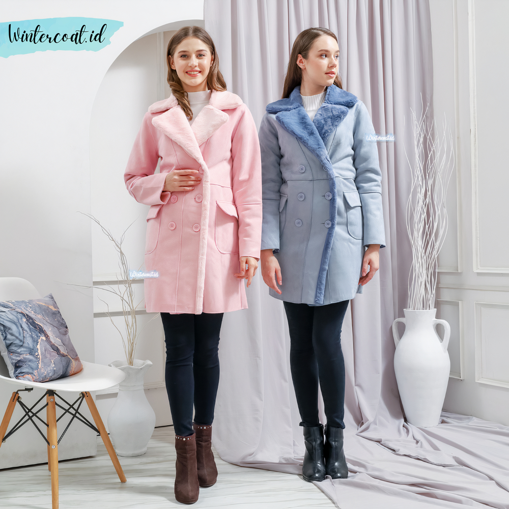 MADISON Fur coat women mantel wanita bulu korea musim dingin cewek big size pink jaket jacket winter