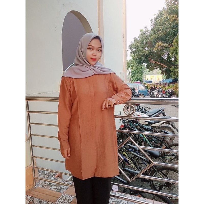 Tunik Katun Linen Premium Tunik blouse wanita