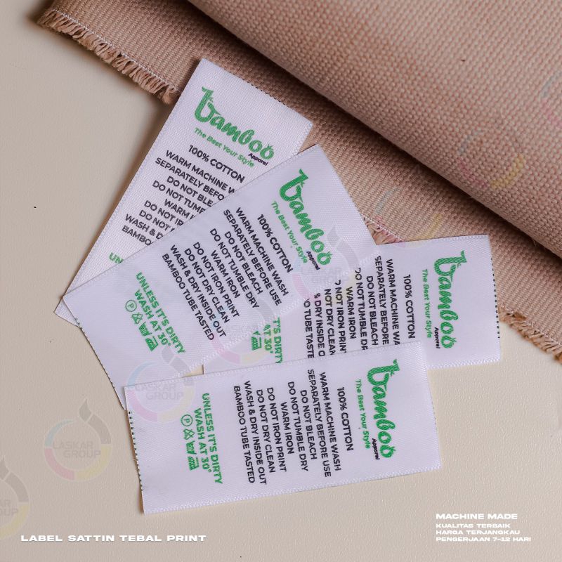 

label satin, label satin print