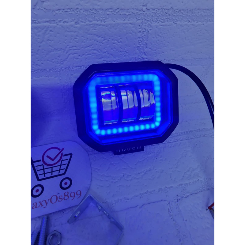 Lampu Tembak Daymaker 3 LED +Lampu Ring Biru - Lampu Daymaker 3 Led Variasi Putih - Biru