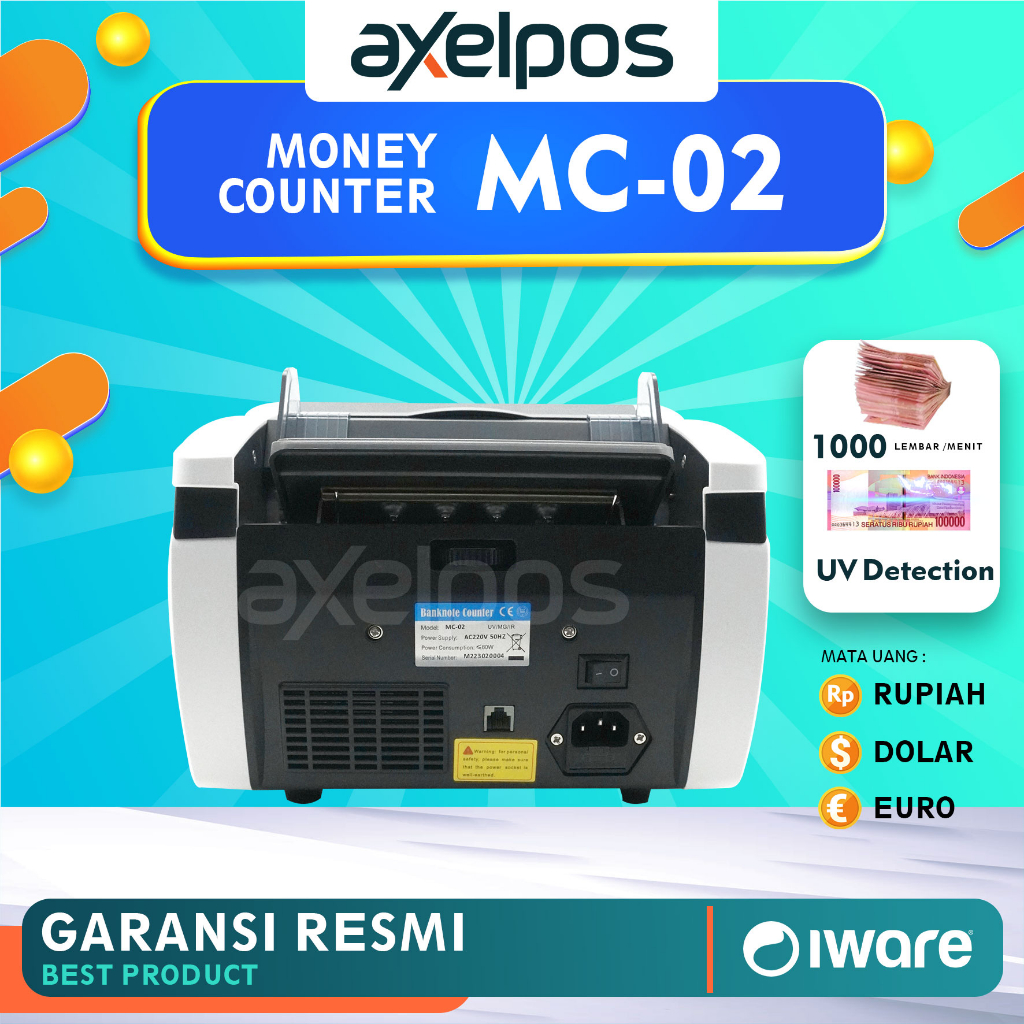 Money Counter Alat Hitung / Penghitung uang Bill Counter Iware mc02