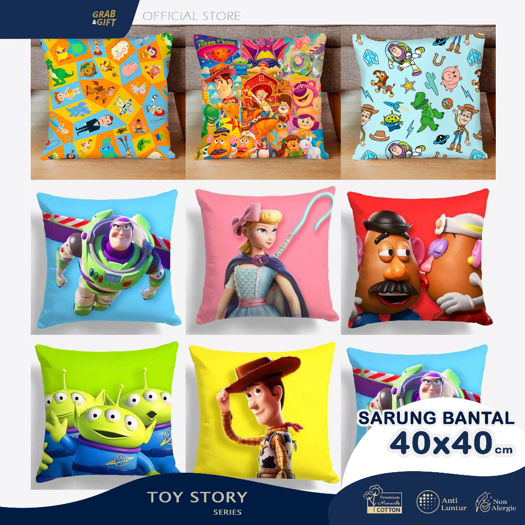 SARUNG Bantal Sofa Toy Story 40x40 cm Pillow Cushion Anak Kartun Cartoon Cover Pillow