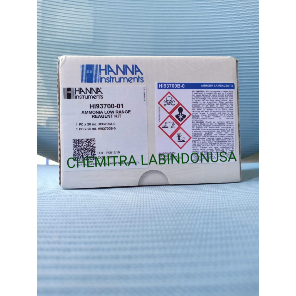 HANNA HI 93700-01 Ammonia LR Reagent 100 test HI93700-01