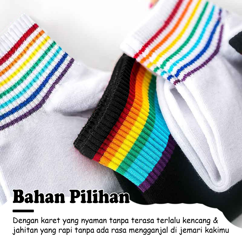 COD LuxuryParty KK-L Kaos Kaki Premium Kaos kaki Wanita Pria Kaos Kaki Motif Rainbow