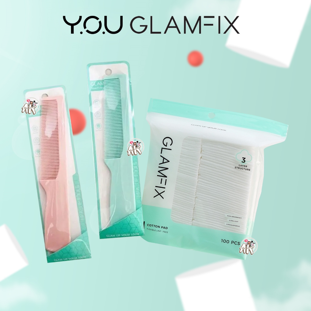 GLAMFIX MAKEUP TOOLS SERIES ( LIVE BETTER COTTON PADS 100PCS / BEAUTY HAIR COMB )