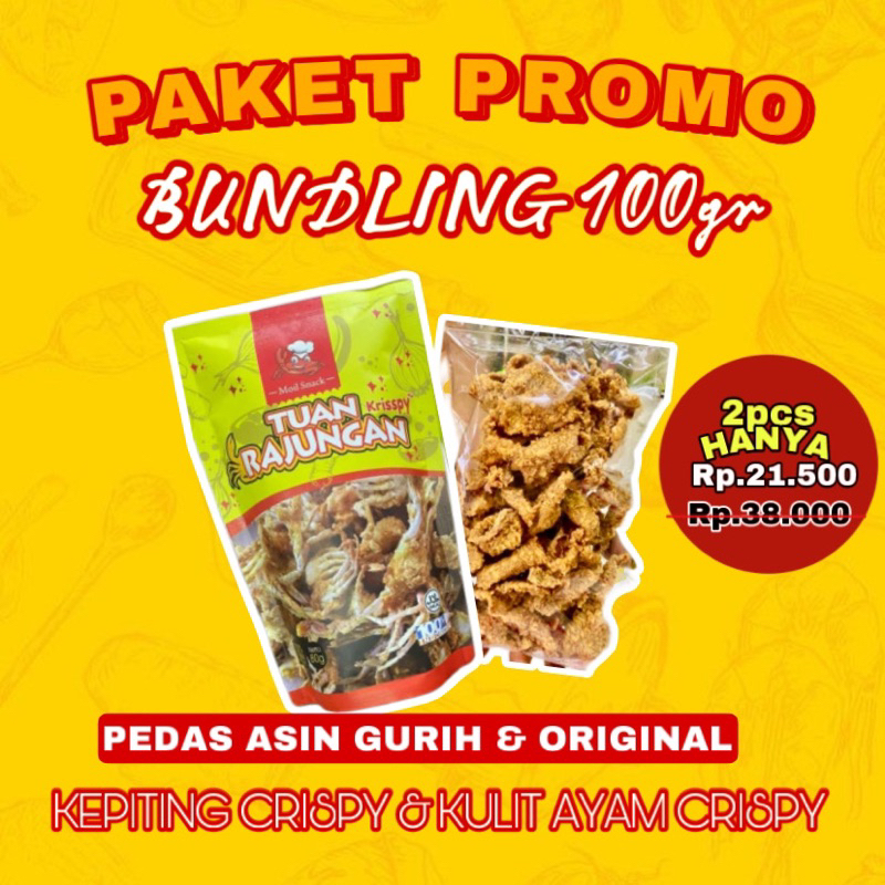 

PAKET BUNDLING TUAN RAJUNGAN CRISPY & KULIT AYAM CRISPY