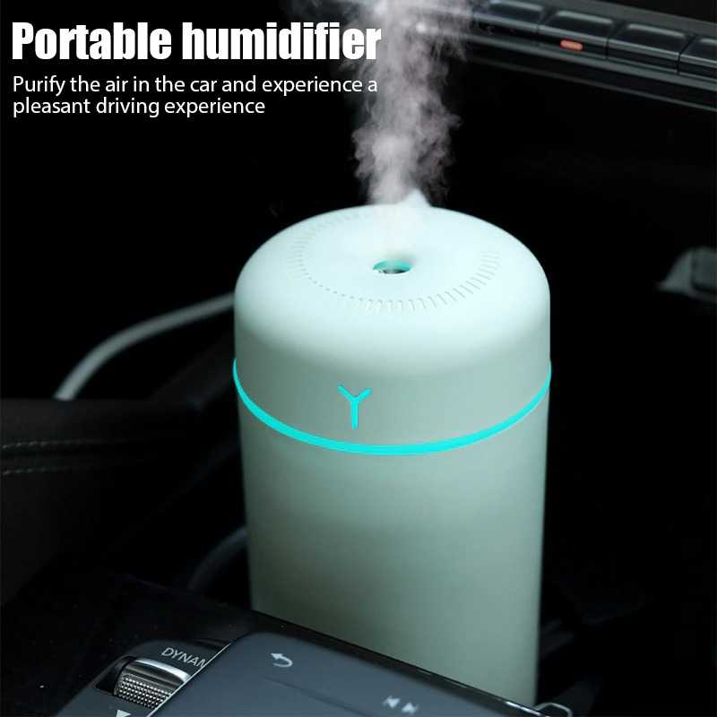 Air Humidifier Diffuser Pelembab Udara Lampu Tidur 420ml Alat Pembuat Uap Alami Desain Simpel Berkualitas