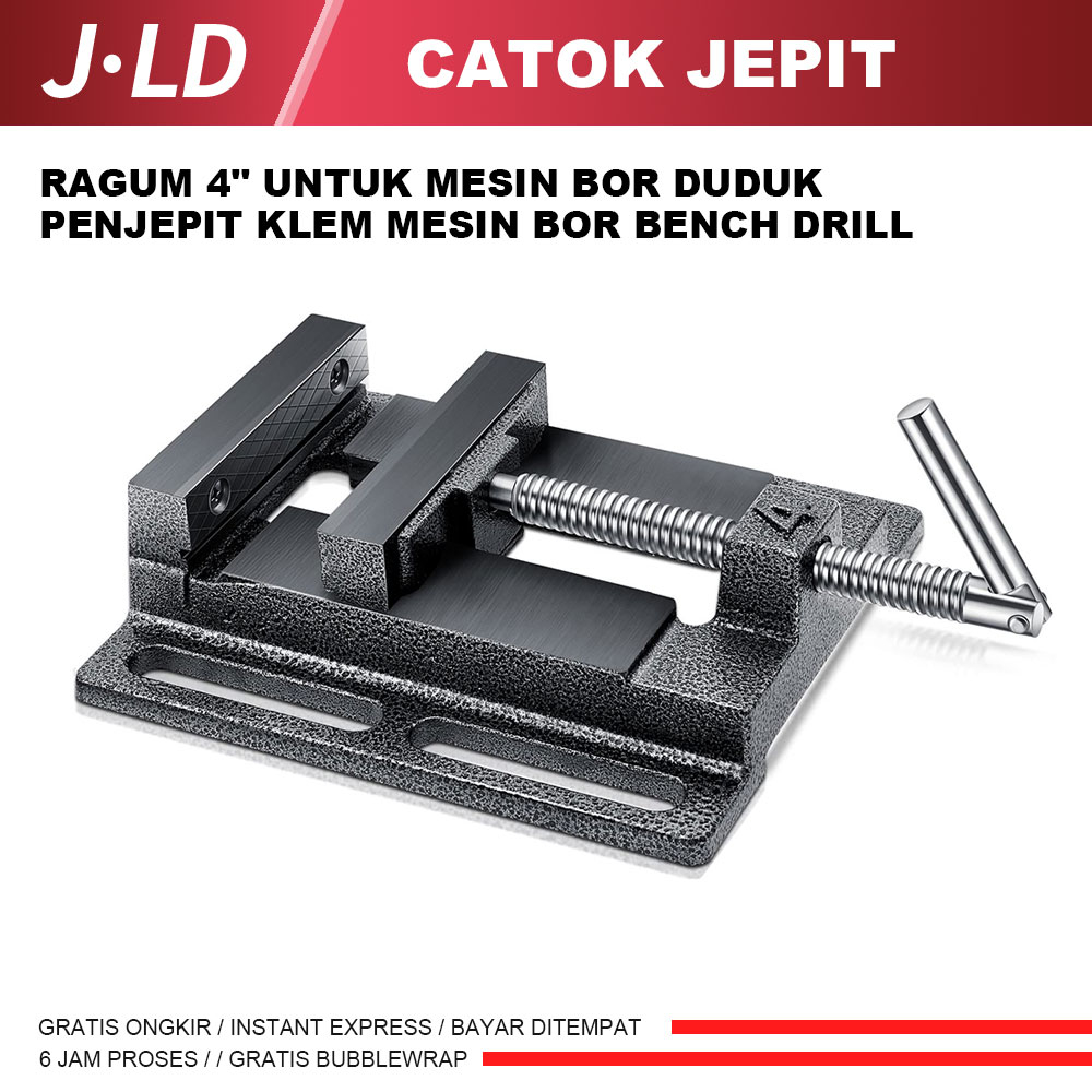JLD 4inch Catok Jepit - Vise Table - catok ceper Catok Jepit 4 inchi By JLD Tools Klem Catok Bor Rag