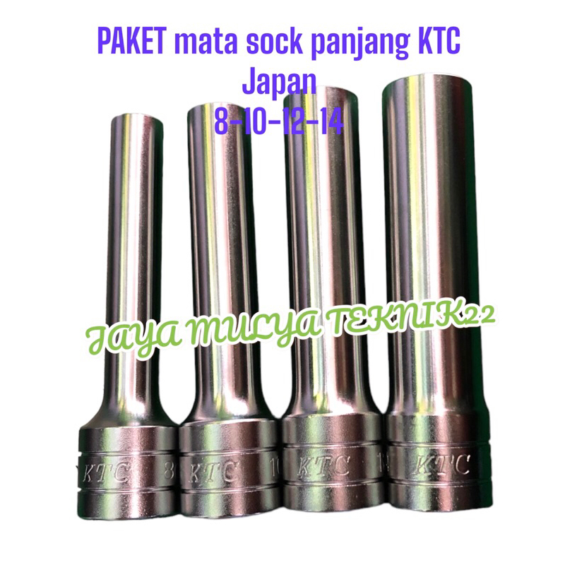 PAKET Mata sock panjang 8-10-12-14 KTC japan / kunci sock panjang / Alat bengkel