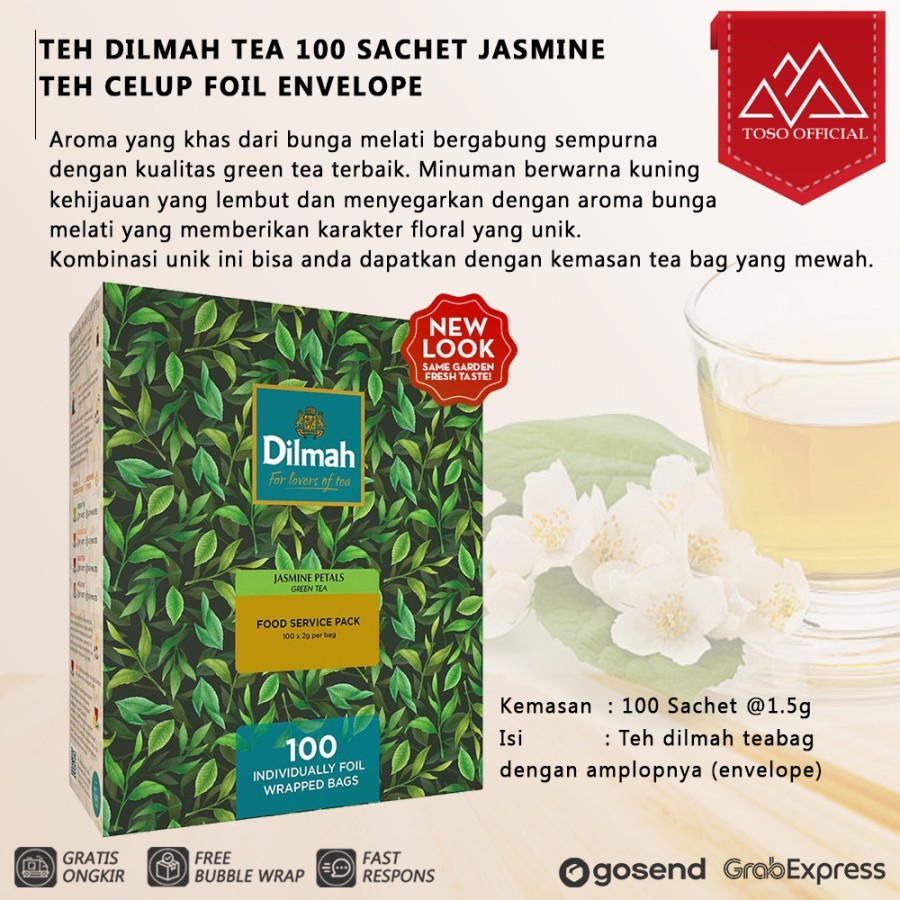 

Teh Dilmah Tea 100 sachet Jasmine