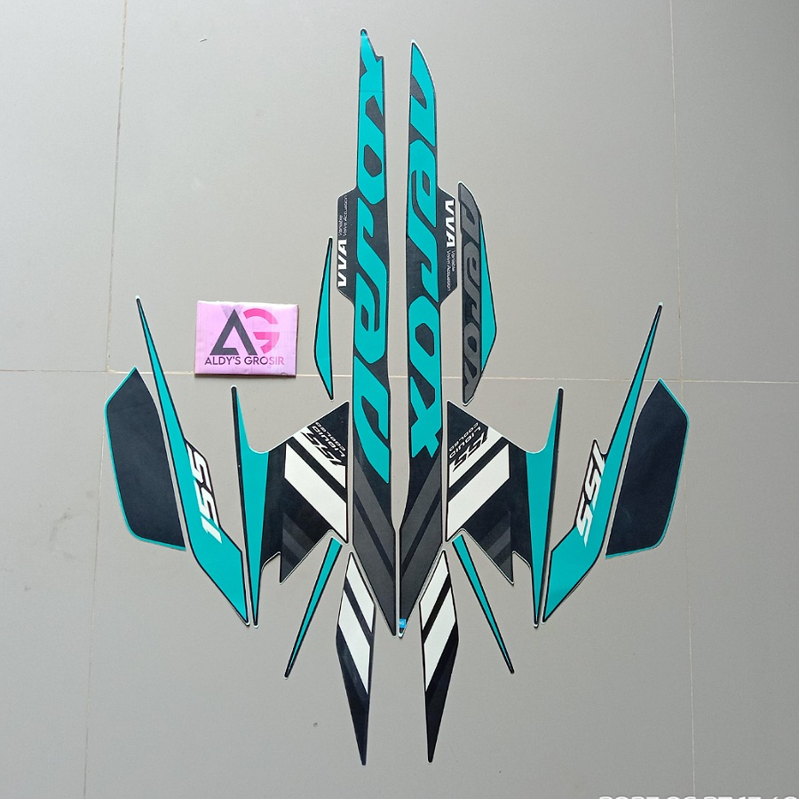 (COD) stiker motor yamaha aerox vva 155 tahun 2021 hijau tosca