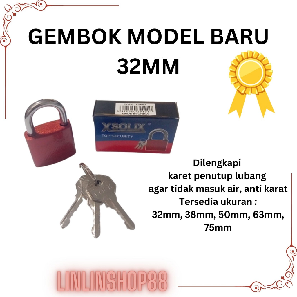 Gembok Rumah Pagar Model Baru XSOLIX Anti Karat