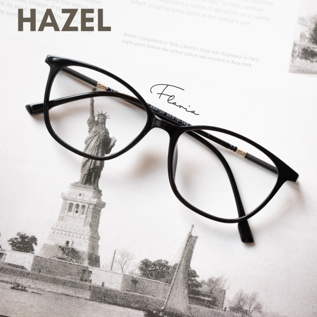 Flavia Eyewear - Kacamata Hazel Square Acetat (custom minus, photochromic, blueray, bluechromic dan photobrown)