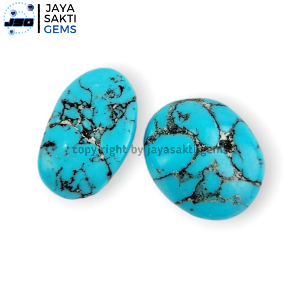 Natural Batu Akik Pirus Blue Turquoise Motif