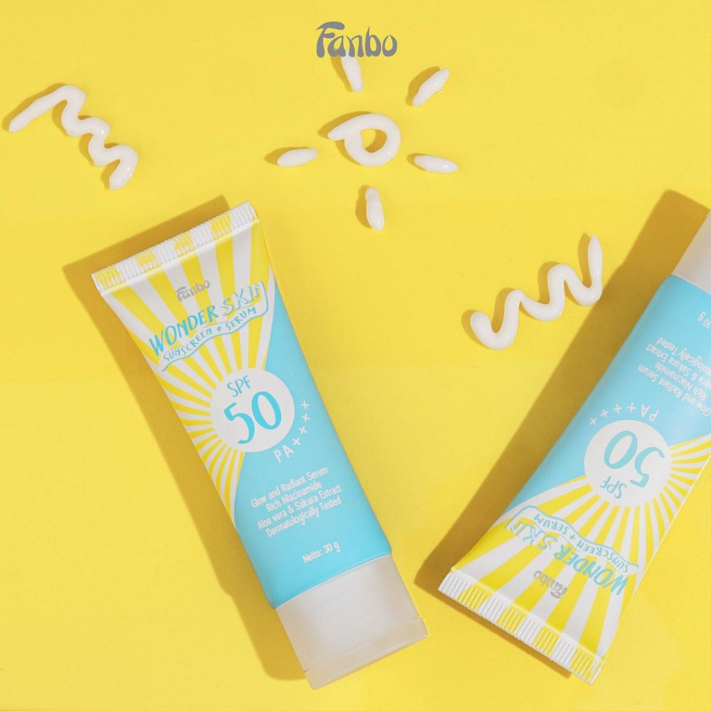Fanbo Wonder Skin Sunscreen &amp; Serum - SPF 50 PA ++++ 30gr - Sunscreen Wajah no Paraben - Tekstur Ringan - Tidak Lengket -