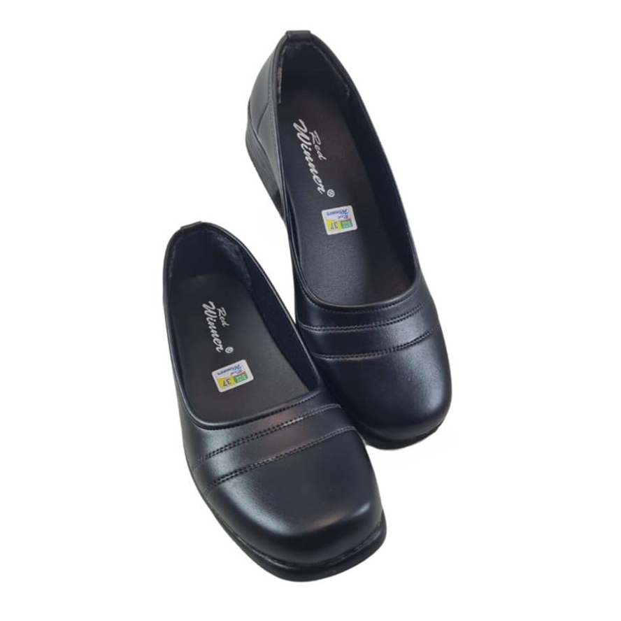 SEPATU PANTOFEL WANITA KERJA FORMAL CEWEK SEKOLAH BAHAN KULIT SINTESIS HAK 3CM ART VENICE 02 SIZE 37-41