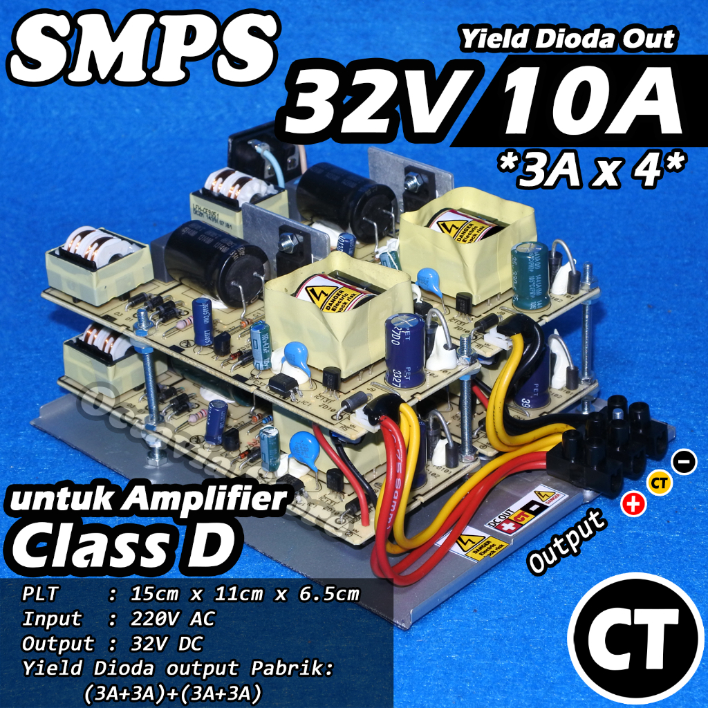 Adaptor SMPS power supply 32V 10A , 32V 12A, 32V 6A CT dan nonCT