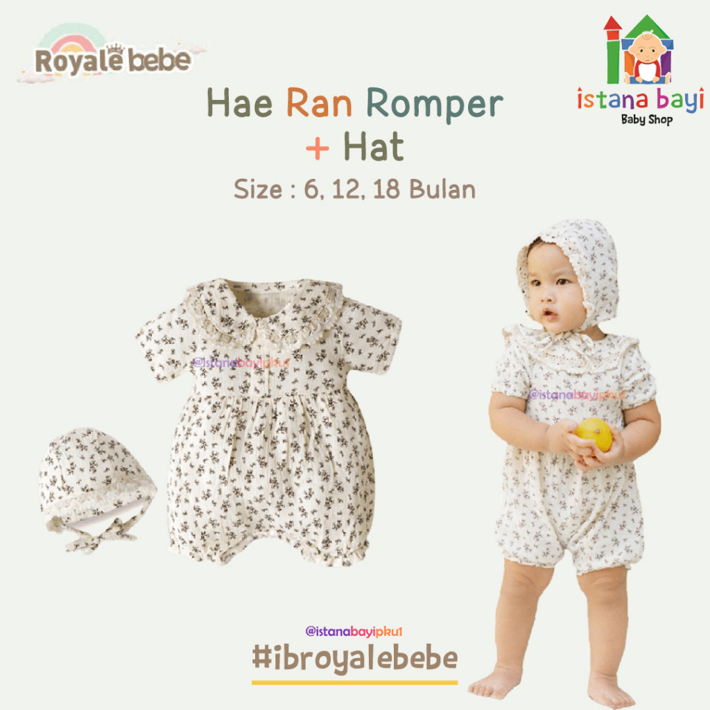 Royale Bebe Hae Ran Romper + Hat / Romper Bayi
