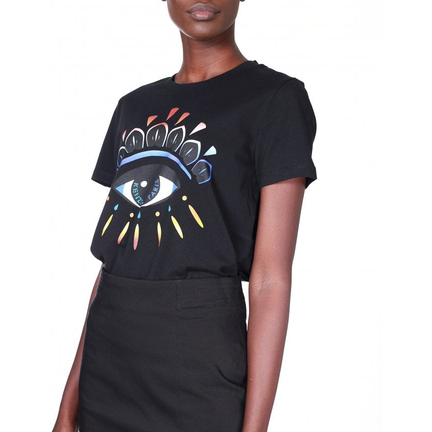 Knzo Women Gradient Eye Tee Black / Multicolor