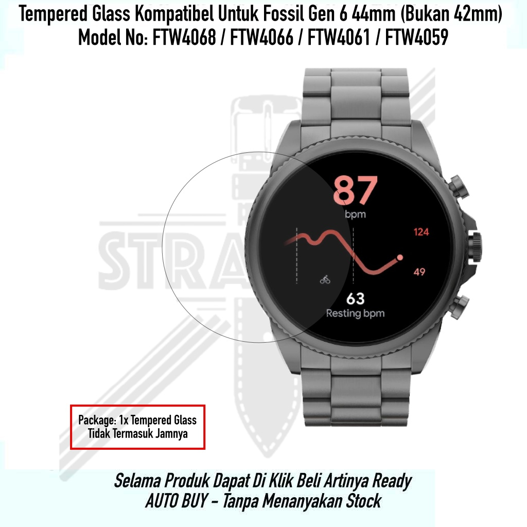 Anti Gores F0ssil Gen 6 44mm - Tempered Glass Kaca Pelindung Layar
