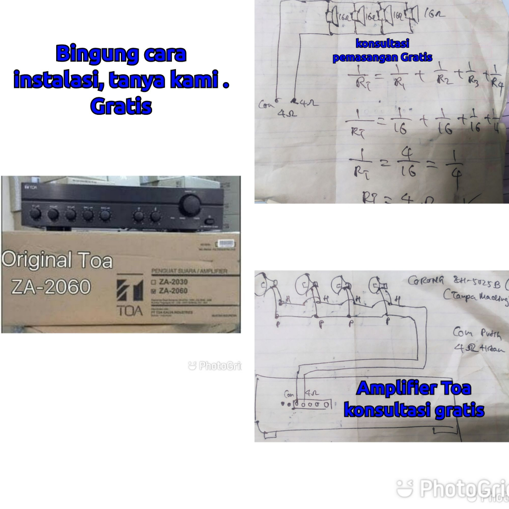 Toa za2060 za-2060 za 2060 amplifier original Toa 60watt bisa untuk 4 speaker Corong dan speaker col