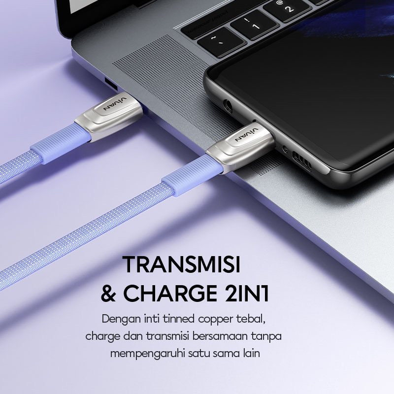 VIVAN Kabel Data BTK-CC / Charger USB Tipe-C 65W QC4.0 3.0 Fast Charging - Garansi 1 Tahun