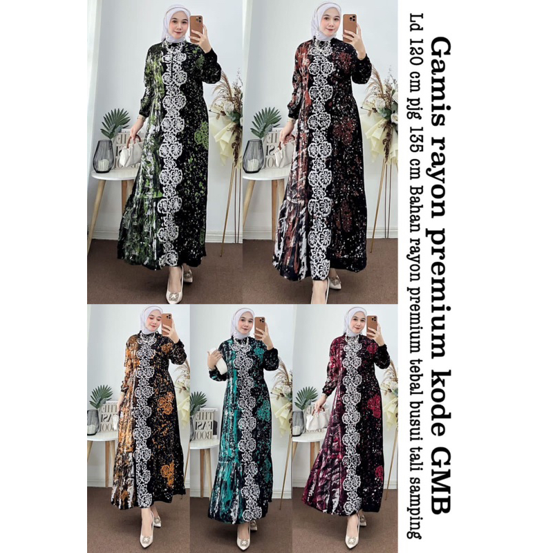 Gamis rayon premium tebal busui PROMO