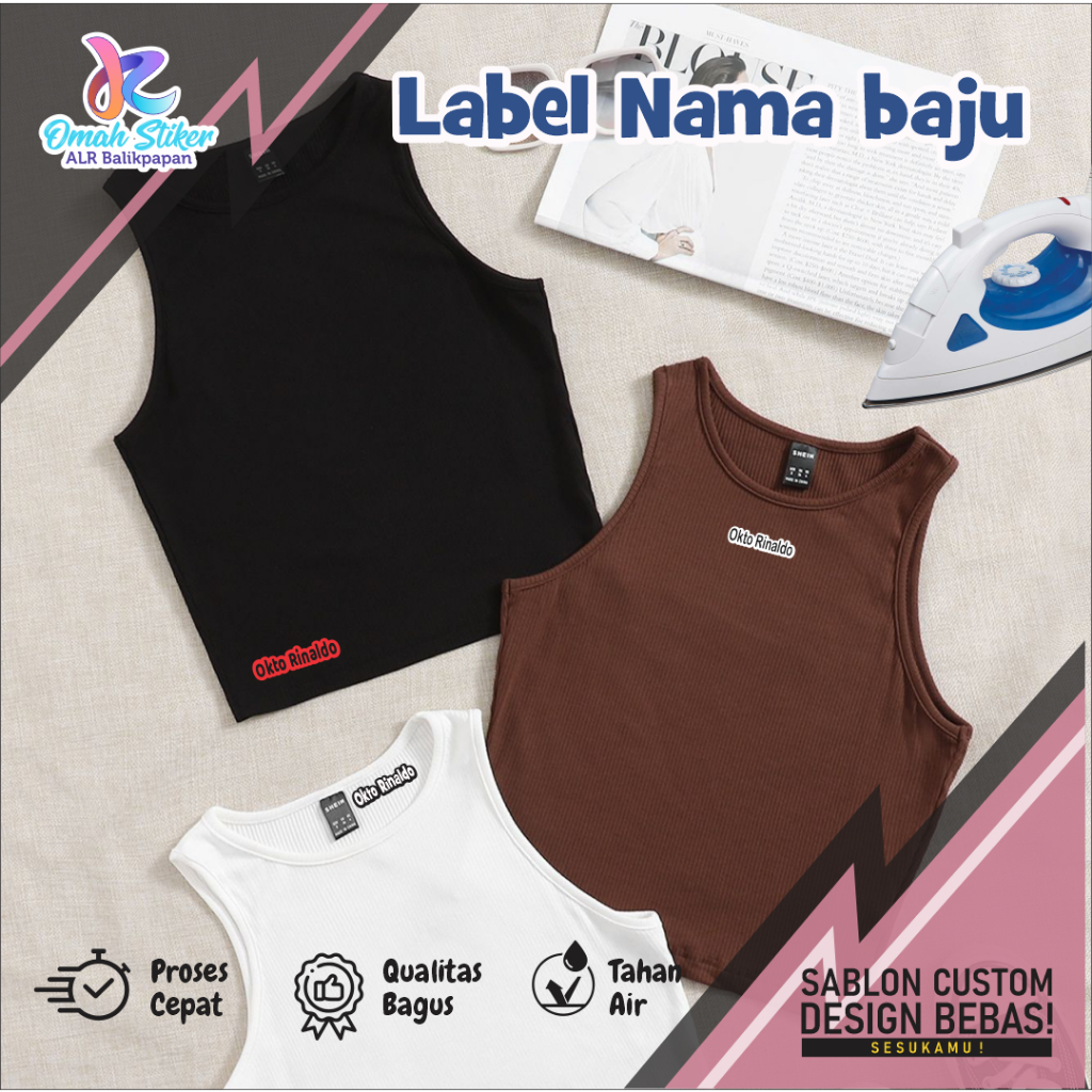 

STIKER LABEL NAMA BAJU ANAK / DEWASA - LABEL BAJU SETRIKA NAMA BENTUK COUNTUR/ LABEL NAMA BAJU ISI 60PCS