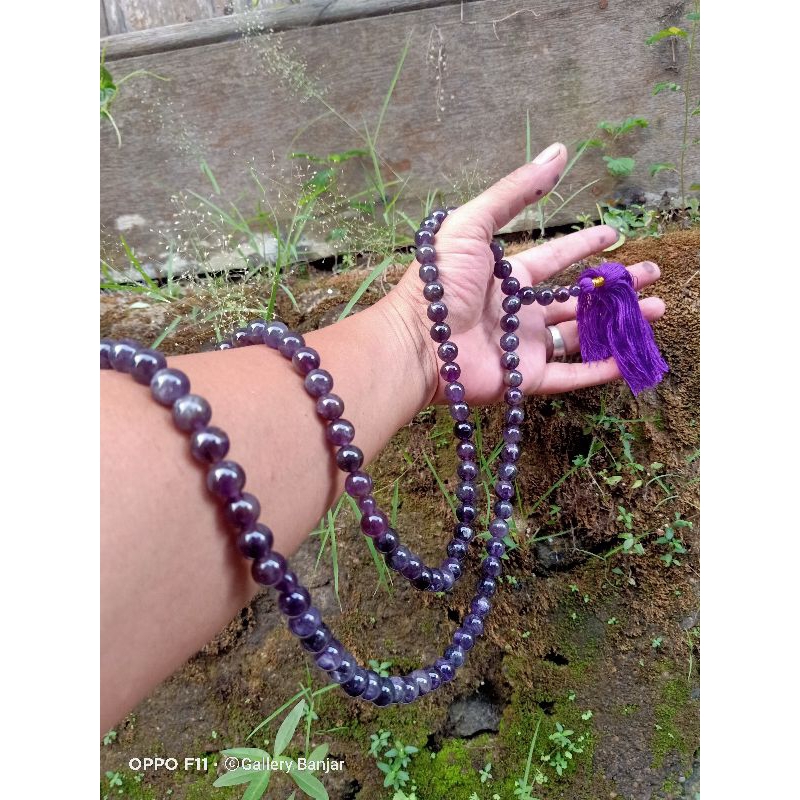 Tasbih Batu Kecubung Ungu Kalimantan_Tasbih Kecubung 99