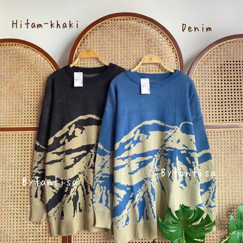 Bytantisa - Sweater Rajut Oversize Motif Malaya