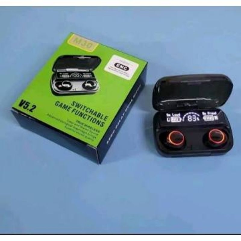 HF HEADSET BLUETOOTH WIRELESS M-30 ORIGINAL VERSI 5.2 KWALITAS BAGUS EXTRAS BAS BOSS LED INDICATOR