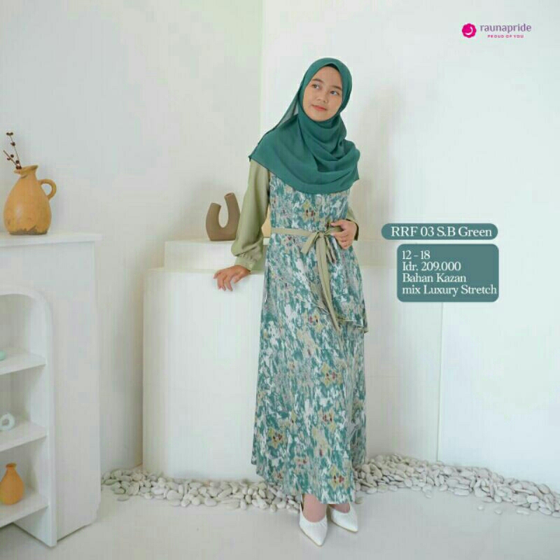 BAJU GAMIS REMAJA RRF 03 S. B GREEN BY RAUNA