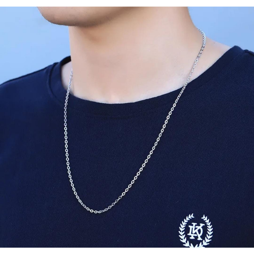 Kalung pria dan wanita Rantai Titanium Nuri Anti Karat