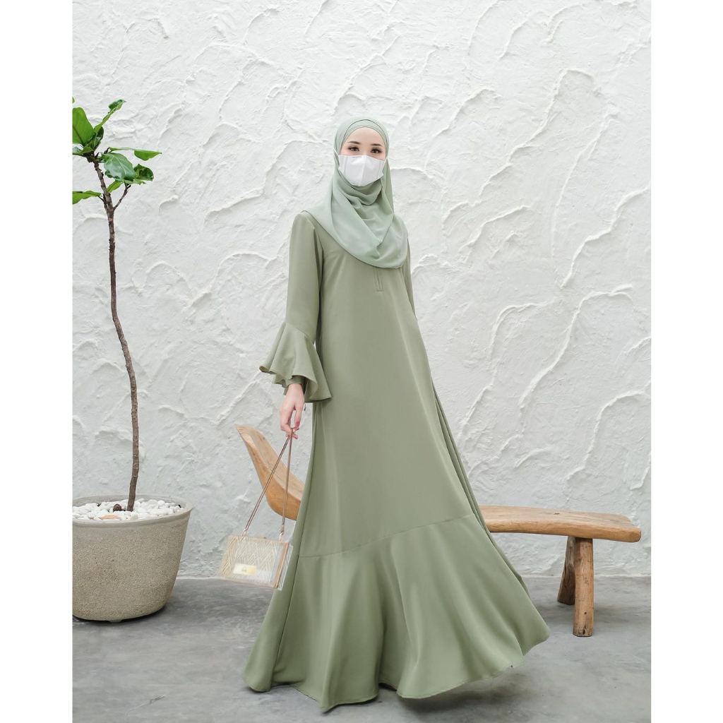 Lavina DRESS SIZE M,L,XL TERBARU BAHAN Crinkle AIRFLOW PREMIUM PAKAIAN GAMIS LEBARAN KONDANGAN TERLARIS MUSLIM WANITA BY ZENIC ID BISA COD