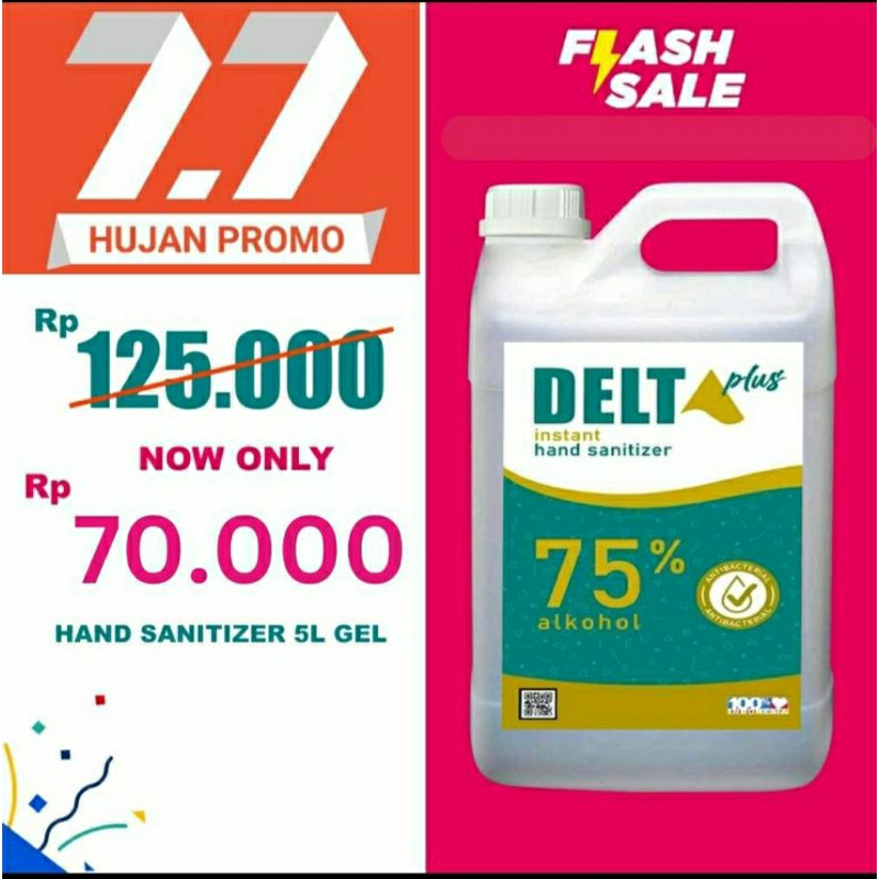 DELTAPLUS  HAND SANITIZER GEL 5 LITER ALCOHOL 70%