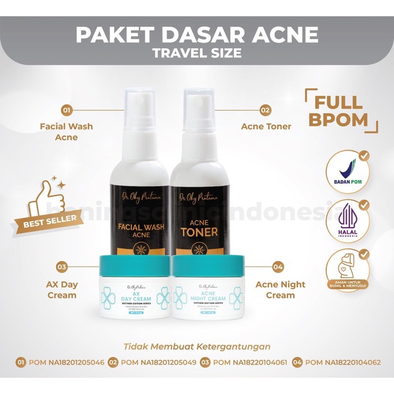 paket Benings Travel BPOM Brigtening Skin Care Mother edition by dr.Oky pratama// benings clinic