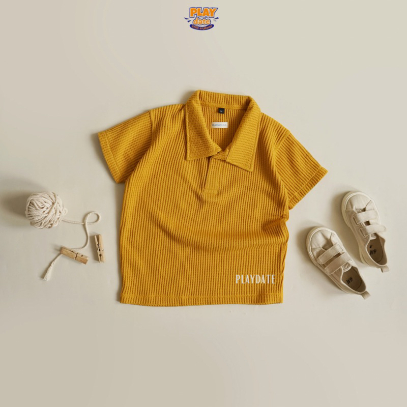 Playdate Baju Atasan Lengan Pendek Polo Anak Cowok Cewek 1 sampai 6 Tahun Premium