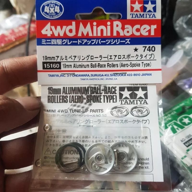 TAMIYA 15160 19MM ALUMIUM BALL-RACE ROLLERS (AERO SPOKE TYPE)