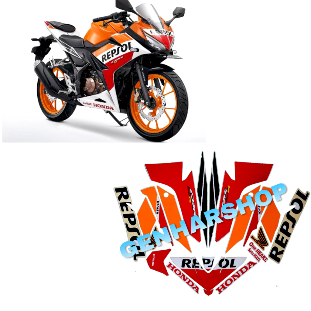 STIKER STRIPING LIS BODY MOTOR HONDA CBR REPSOL 2018 STRIPING CBR 2018 REPSOL STANDAR FULL SET