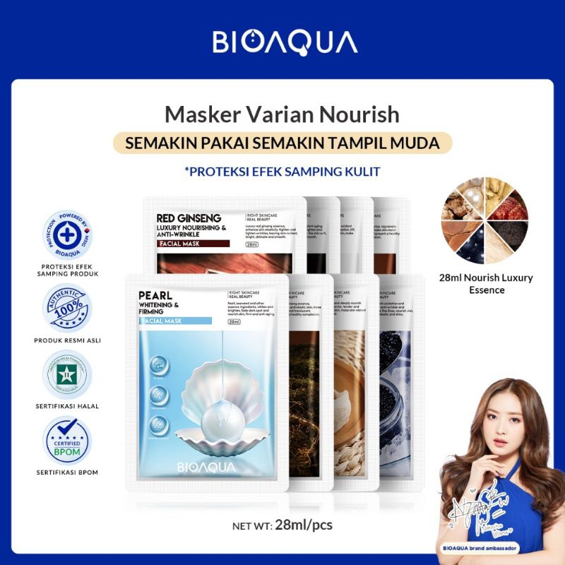 Bioaqua Nourish Sheet Mask Pearl Ginseng