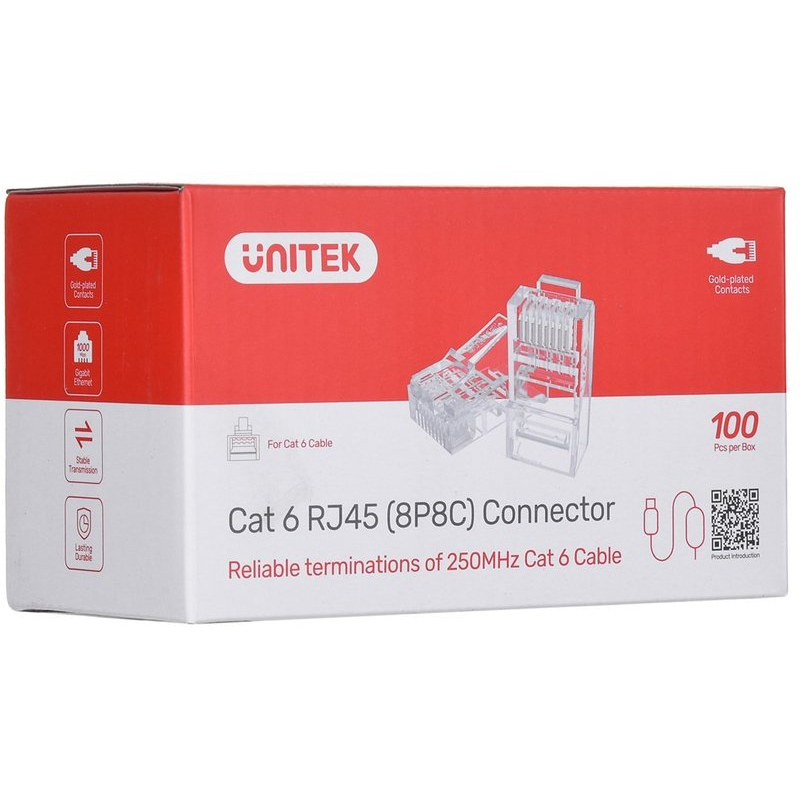 Konektor Rj45 Cat 6 Unitek 8P8C isi 100pcs