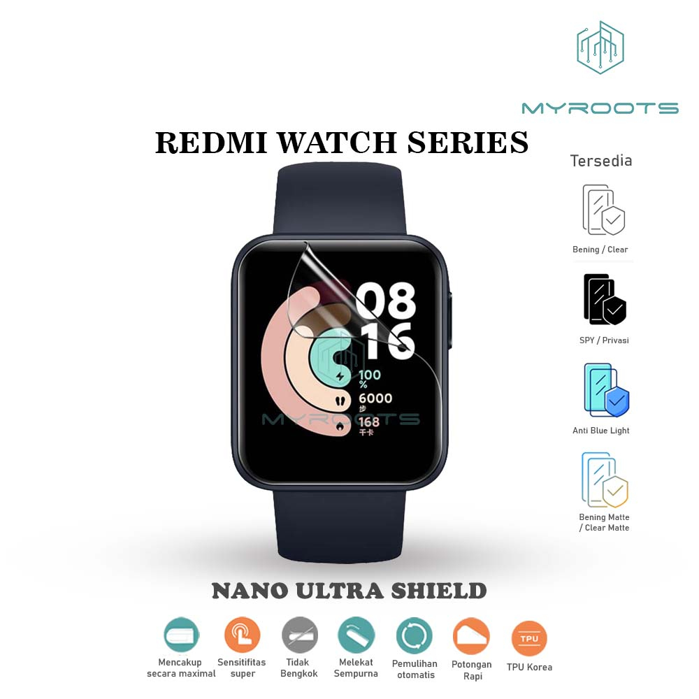 Myroots Antigores Nano Ultra Shield Redmi Smartwatch - Watch 4 3 2 Lite Active - Smart Band 2 anti g