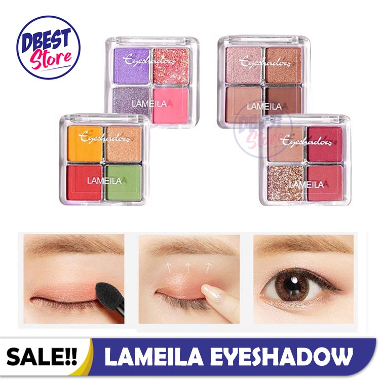 LAMEILA Eyeshadow Glitter Korea 9 Warna Pigmented Eye shadow Palette Waterproof - READY VARIAN