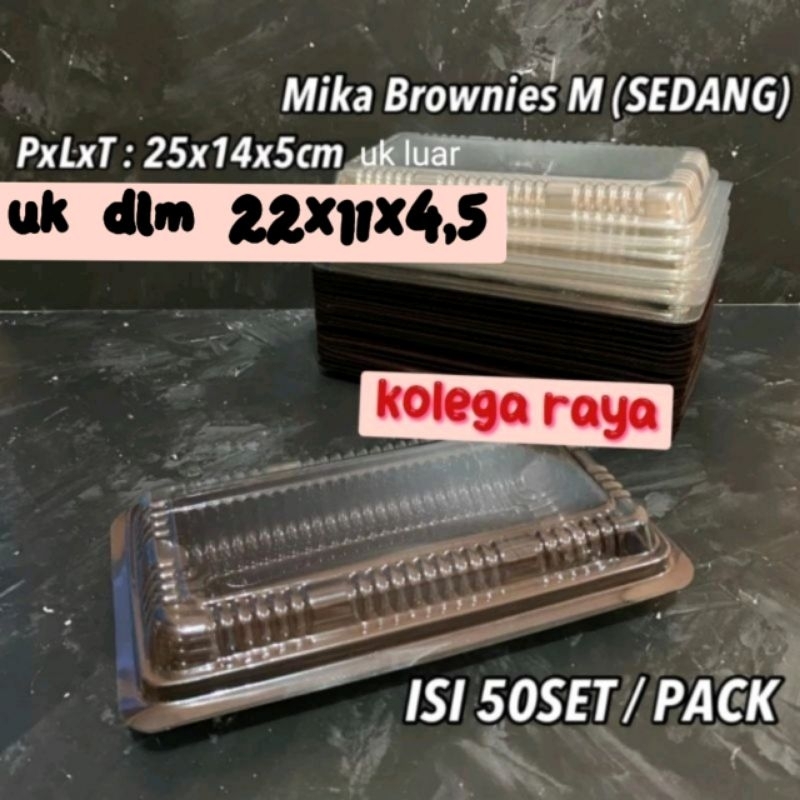 Mika Kue Brownies Ukuran M Warna Coklat dan Pink 50PCS Alas dan Tutup