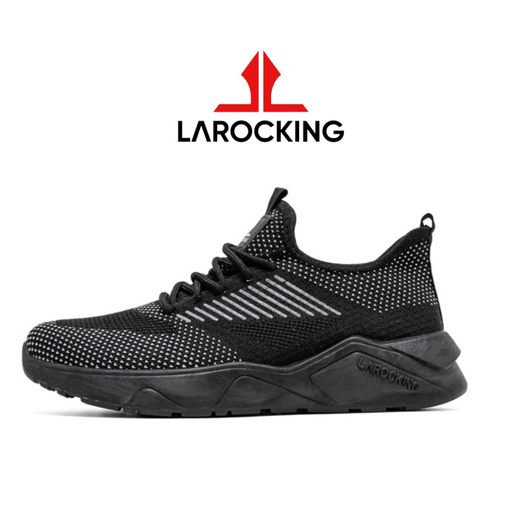 COD Promo Terbaru Larocking - Lyners Hitam Polos | Sepatu Sneakers Pria