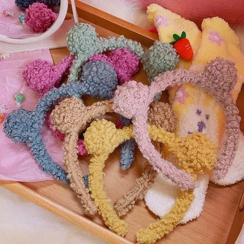 BANDO LUCU KARAKTER HEWAN BULU HALUS  BONDU MOTIF KUPING KELINCI KUCING BERUANG BANDANA CAT BEAR RABBIT WANITA ANAK DAN DEWASA PEREMPUAN FASHION KOREA STYLE IMPORT