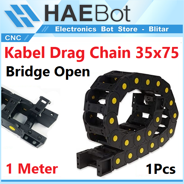 [HAEBOT] Kabel Cable Drag Chain Wire Carrier 35x75 mm Bridge Open Type CNC Plastic Industri Mekanik Towline Mesin Pembawa Rantai Kabel 35 x 75 mm