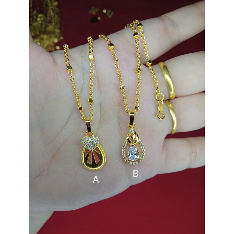 kalung Medan pentul zicron lapis emas 24k